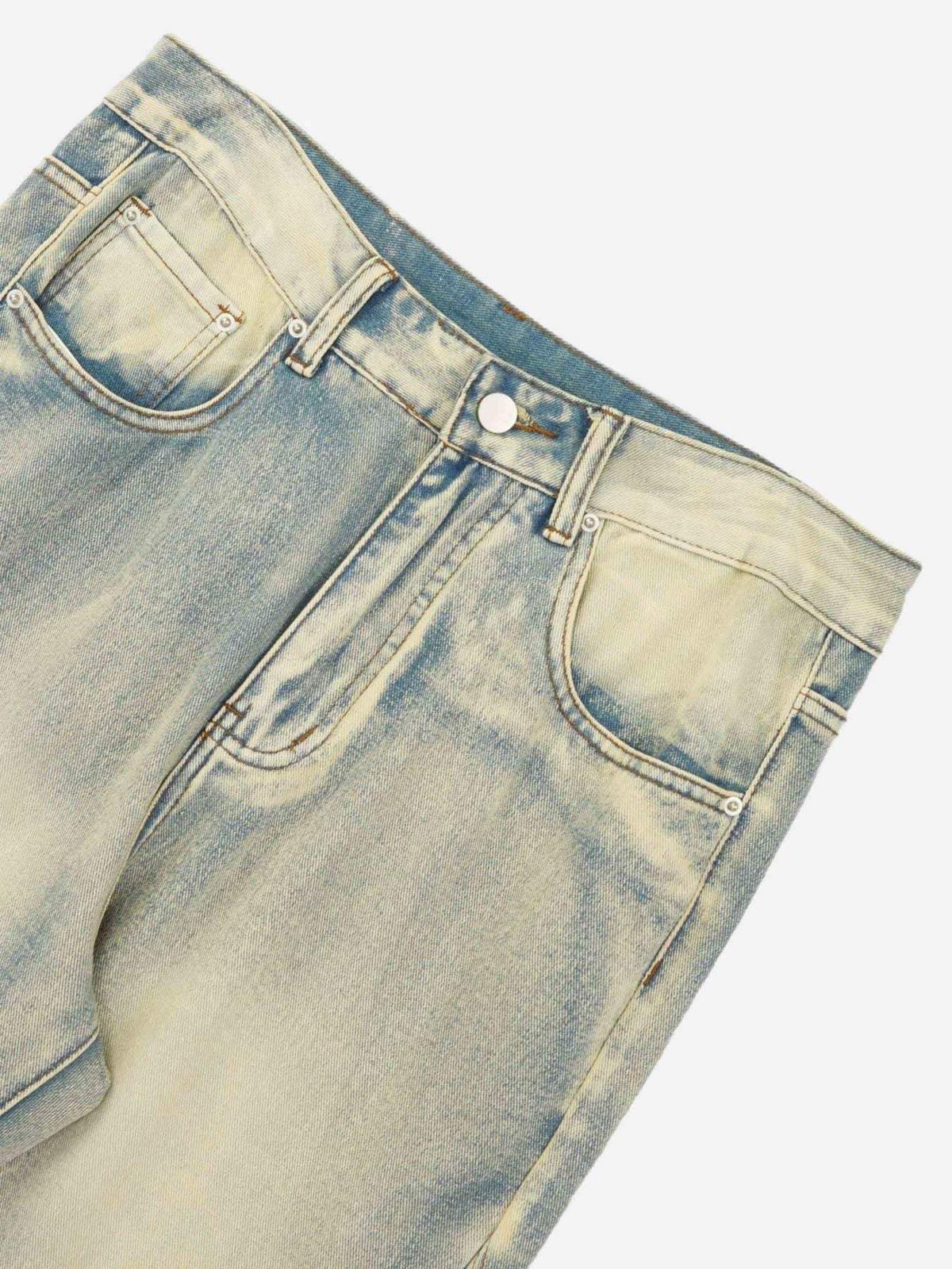 Ripped Double Straight Jeans