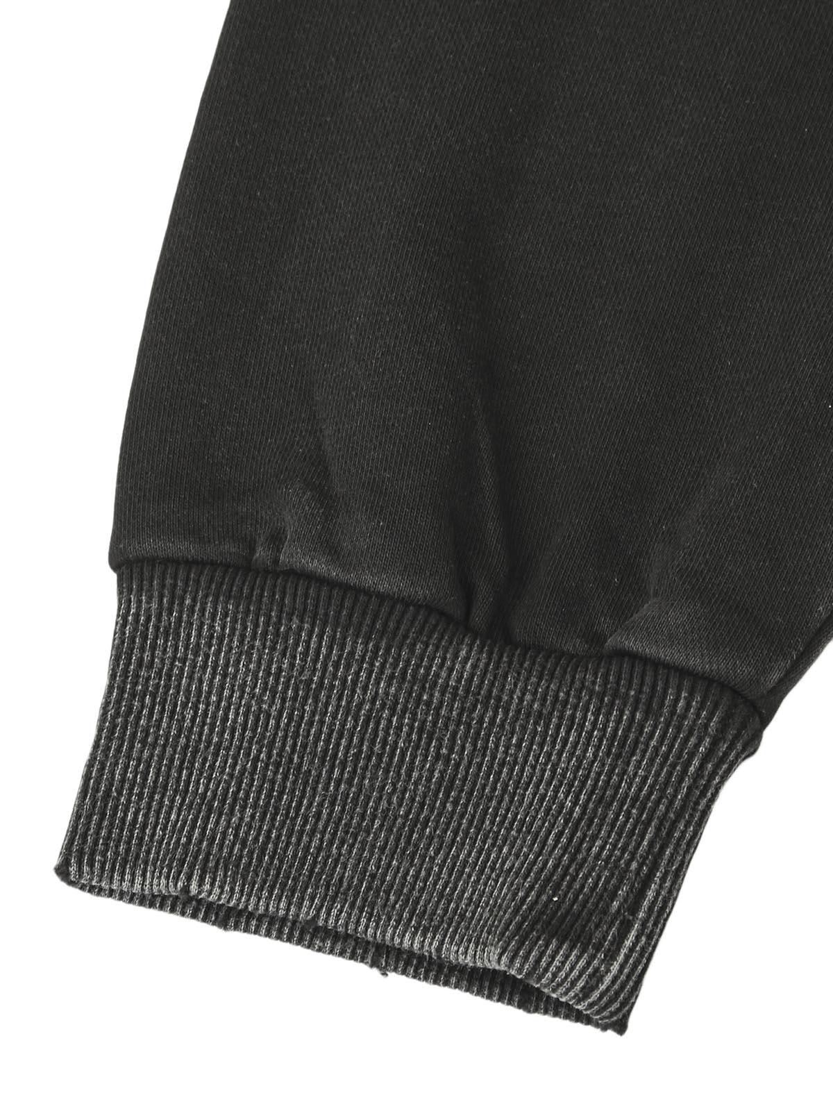 Ripped Drawstring Zip-Up Jacket