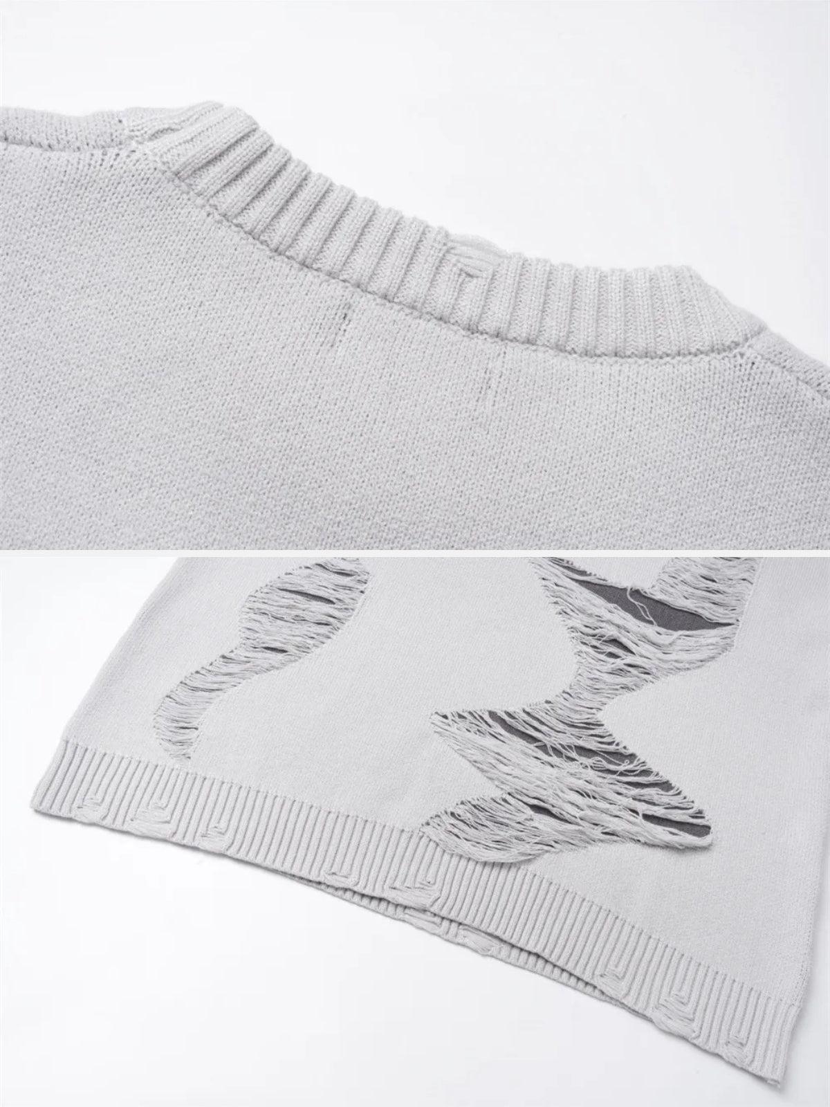 Ripped Knit Sweater