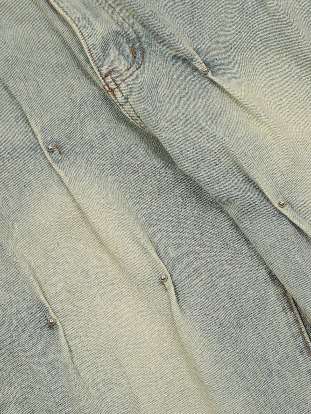 Rivet Wrinkle Washed Jeans