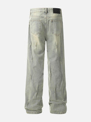 Rivet Wrinkle Washed Jeans
