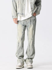 Rivet Wrinkle Washed Jeans