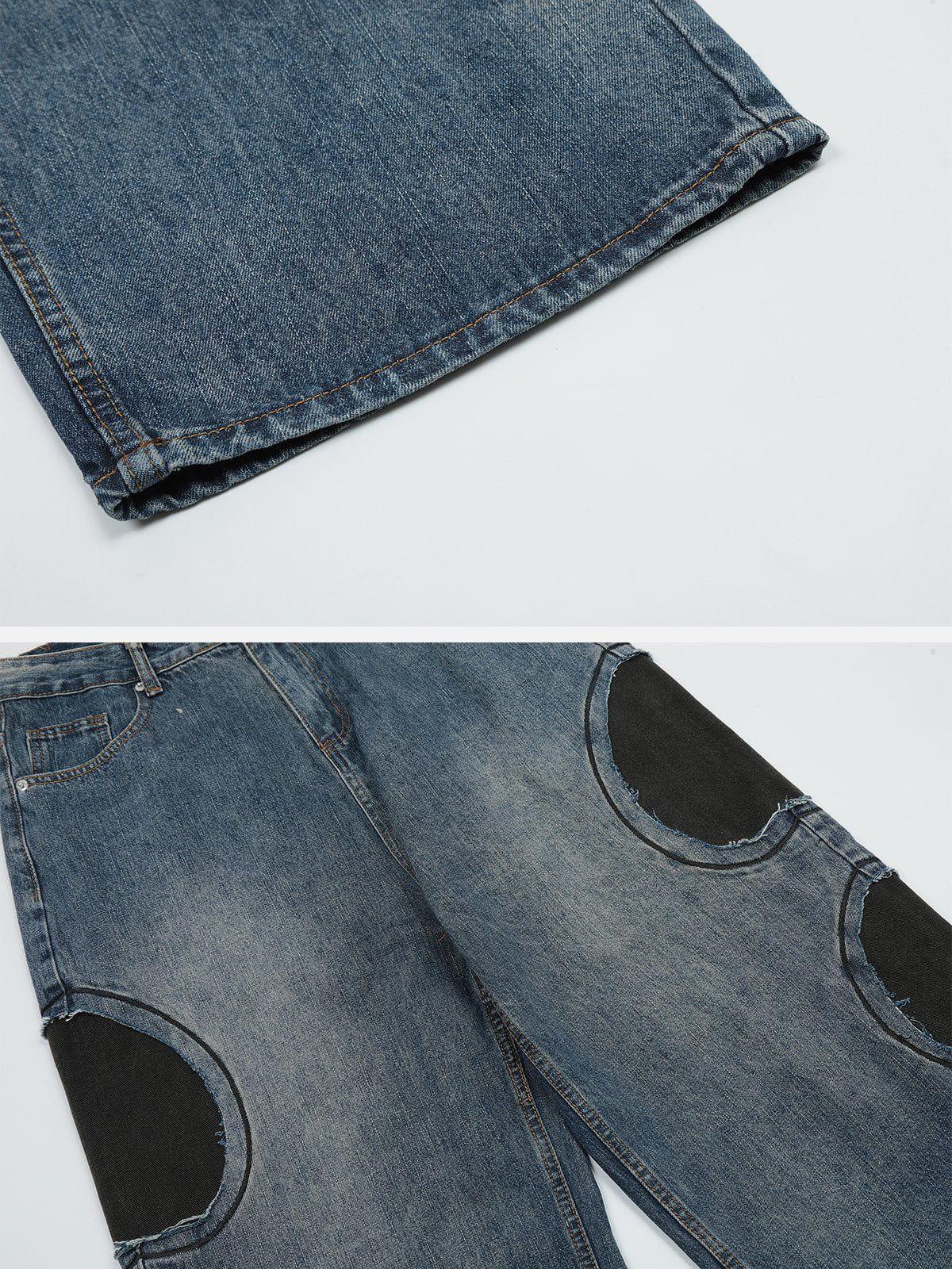 Round Patchwork Jeans