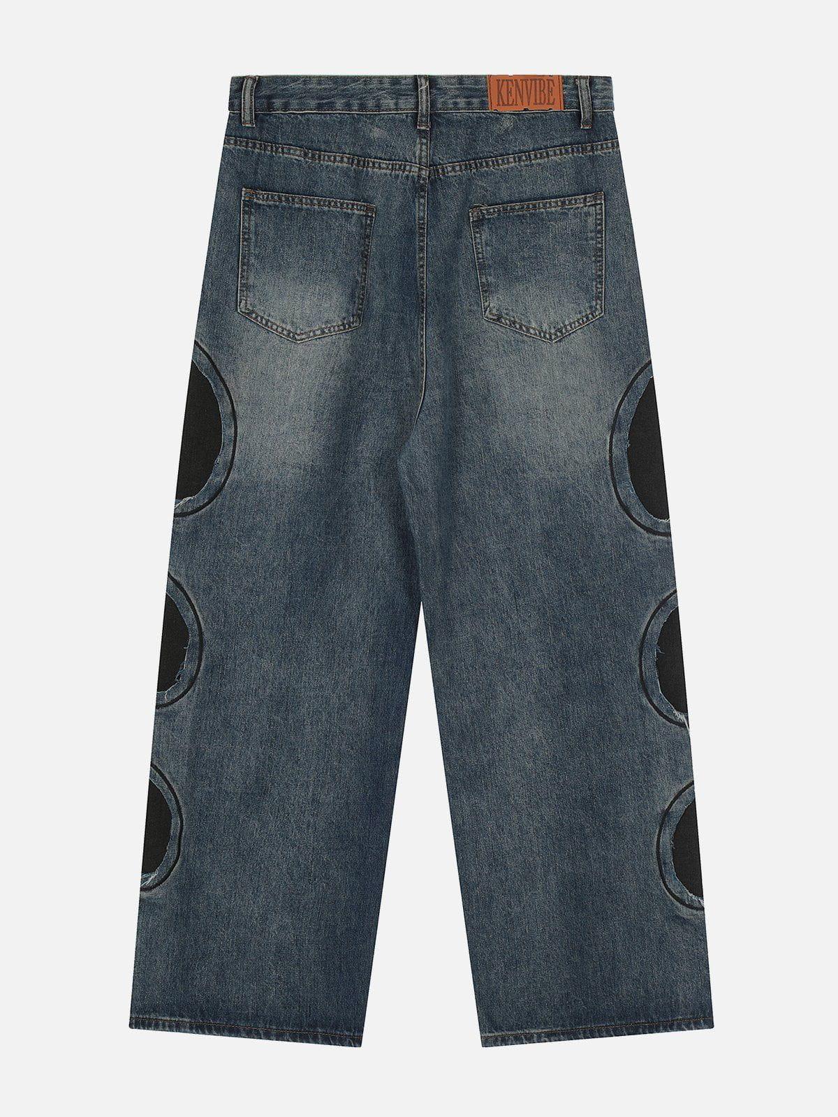 Round Patchwork Jeans