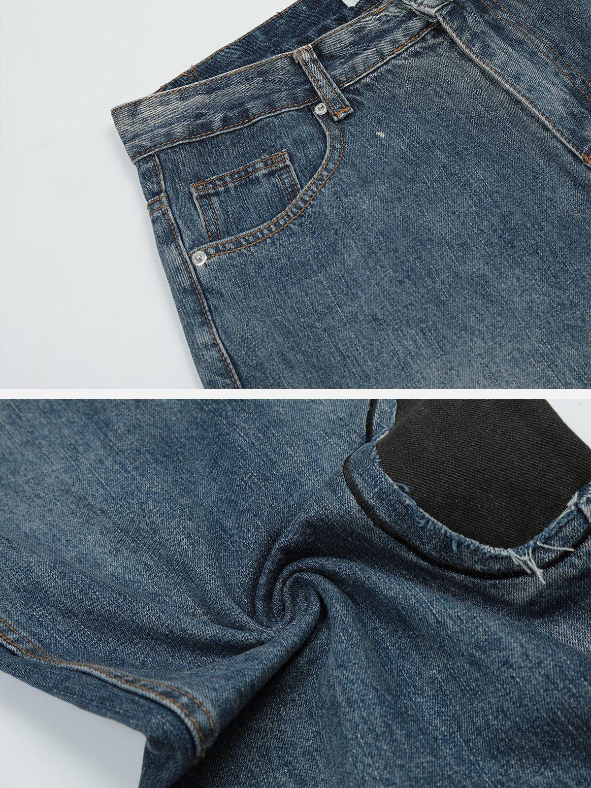 Round Patchwork Jeans