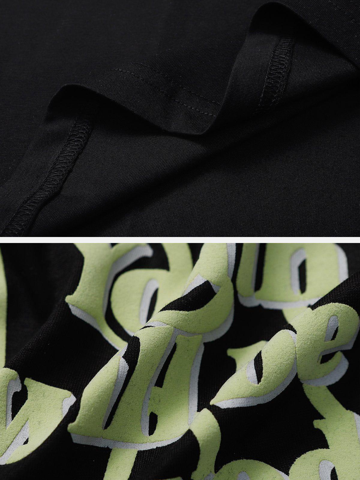 Simple Foam Letter Print Tee