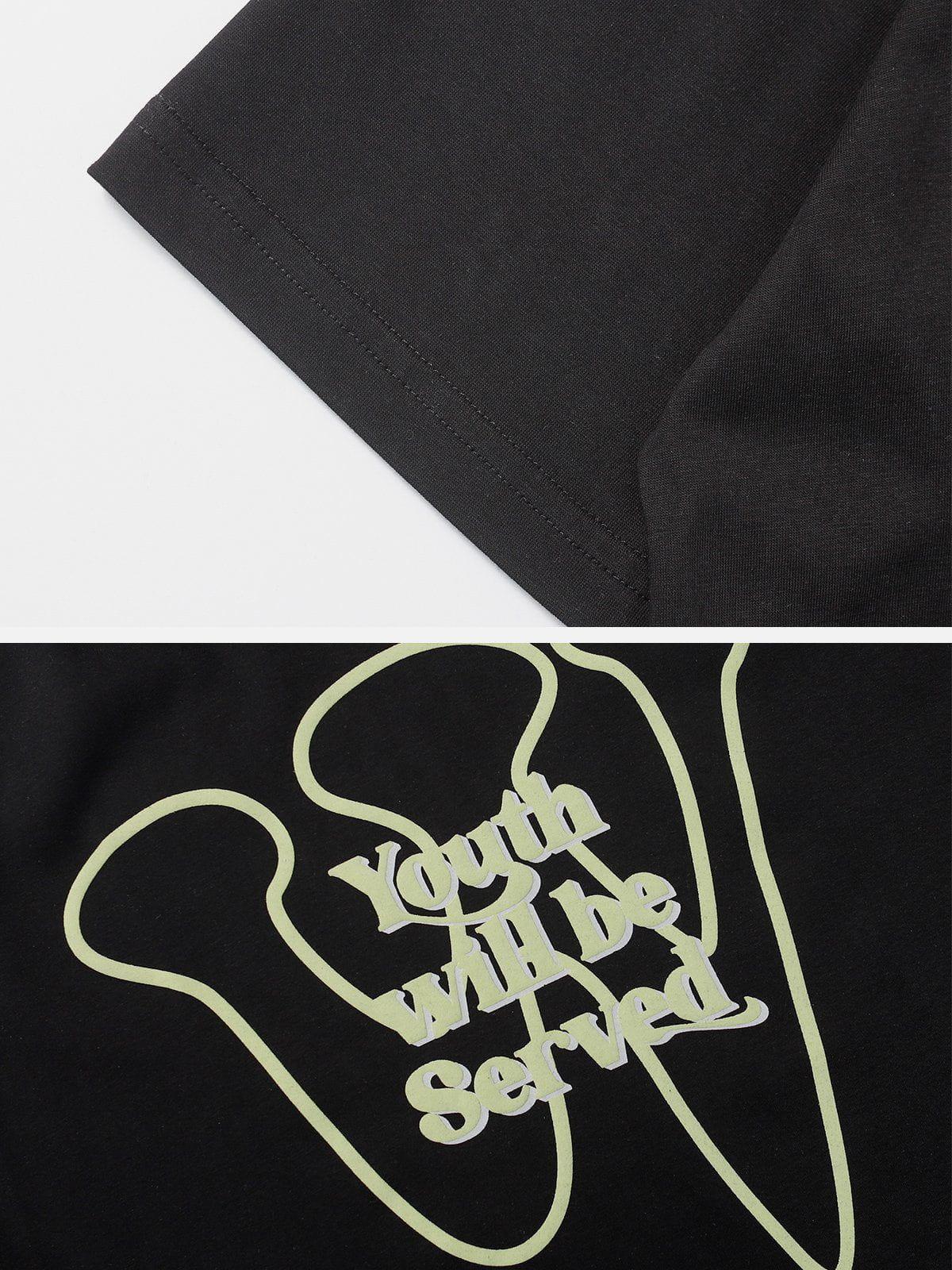Simple Foam Letter Print Tee