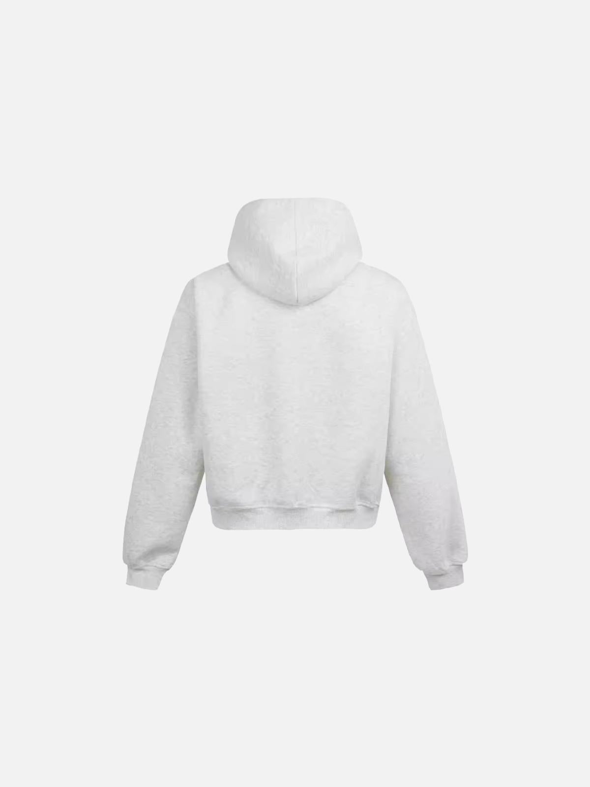 Simple Solid Color Zipper Hoodie