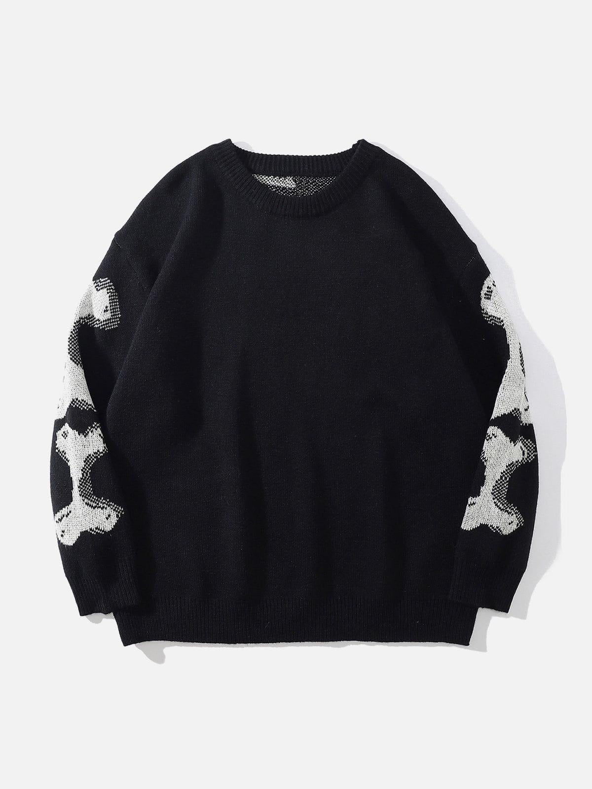 Skeleton Pattern Knit Sweater