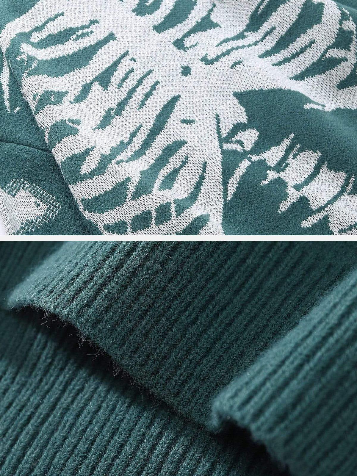 Skeleton Pattern Knit Sweater