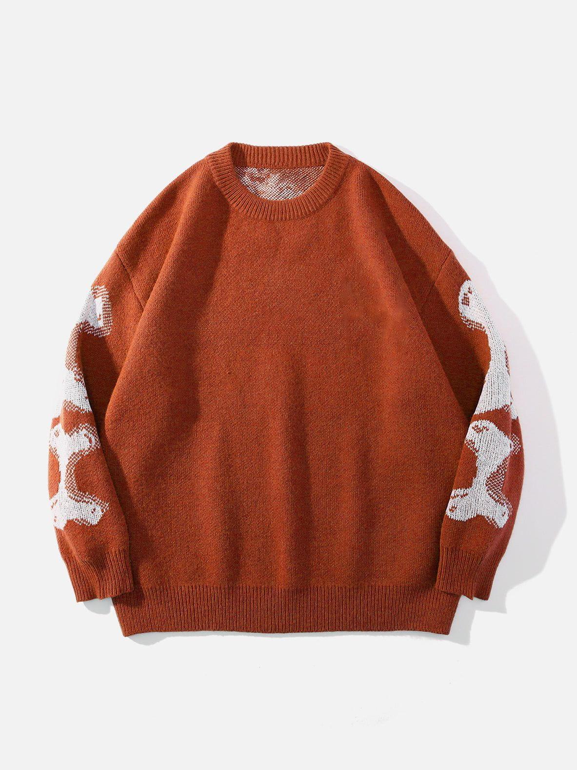 Skeleton Pattern Knit Sweater