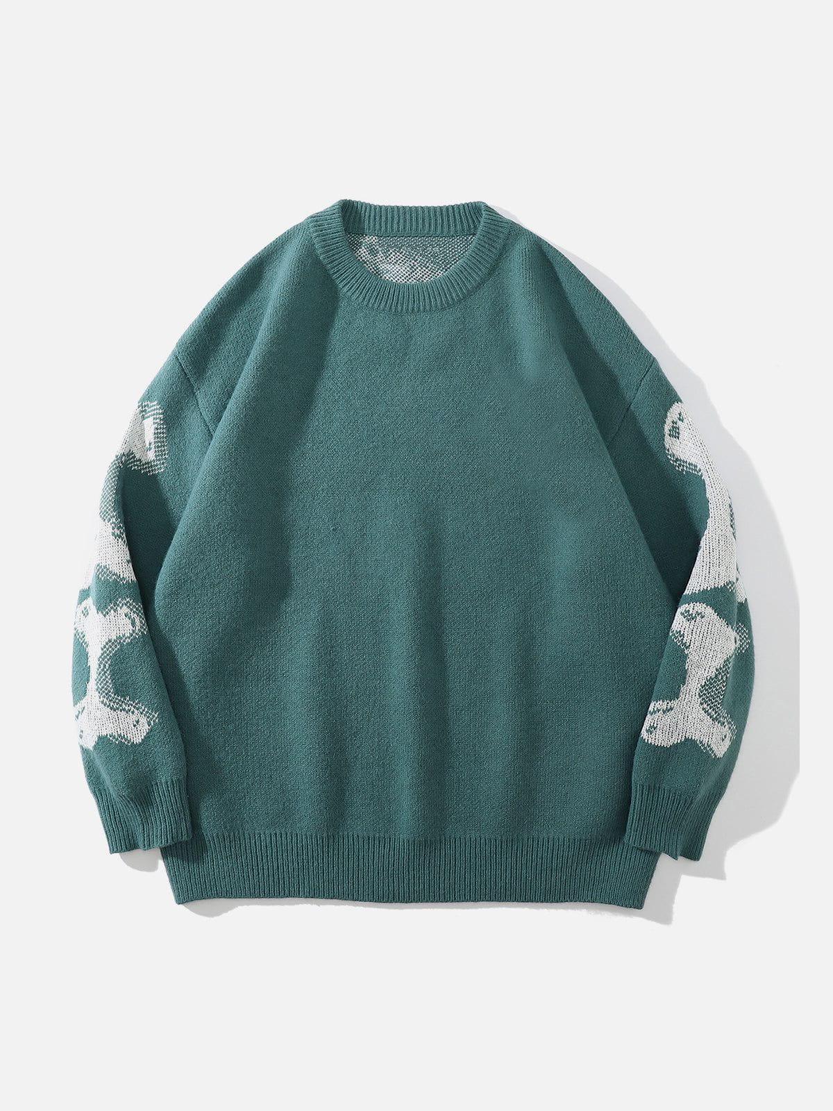 Skeleton Pattern Knit Sweater