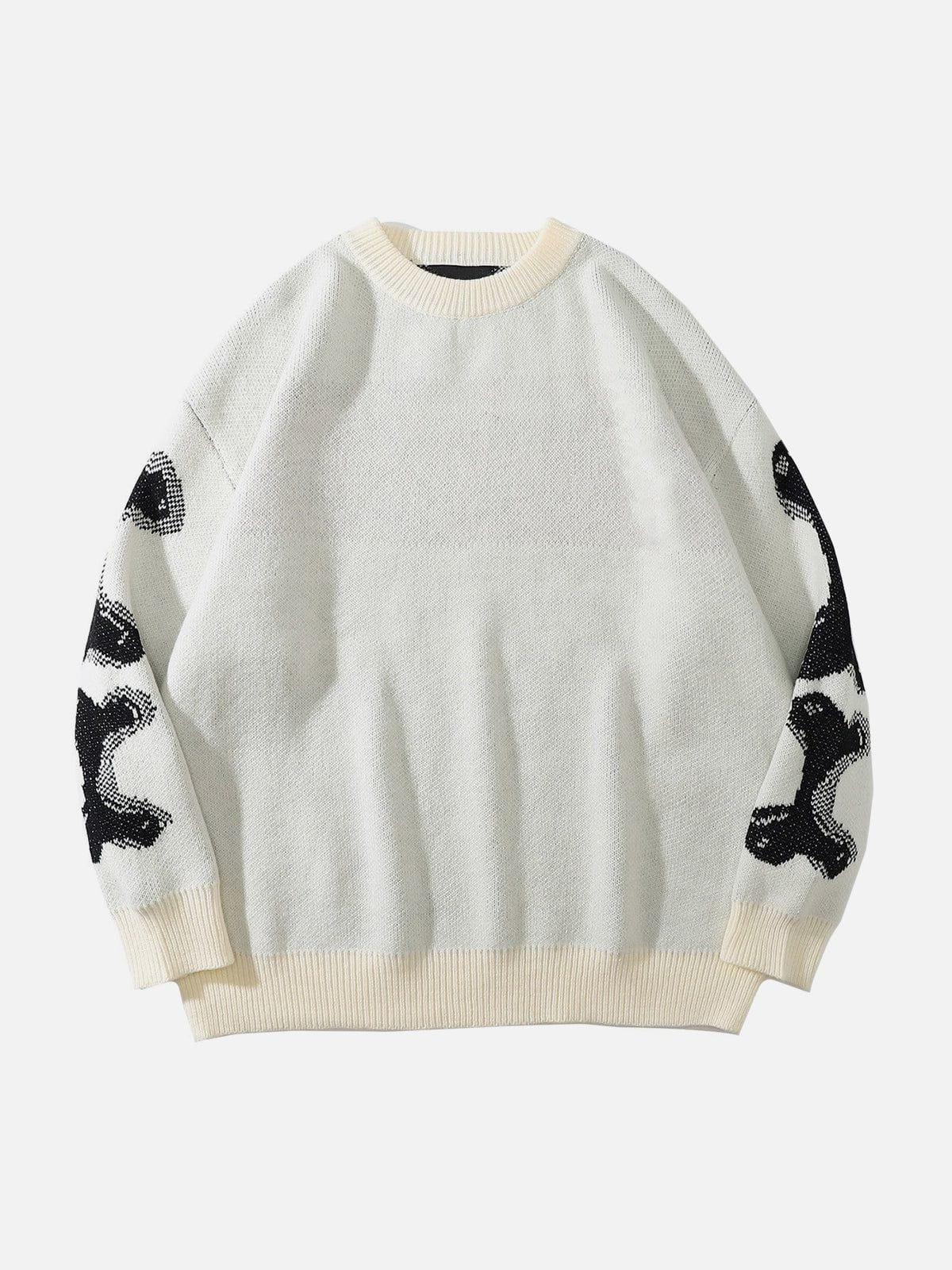 Skeleton Pattern Knit Sweater