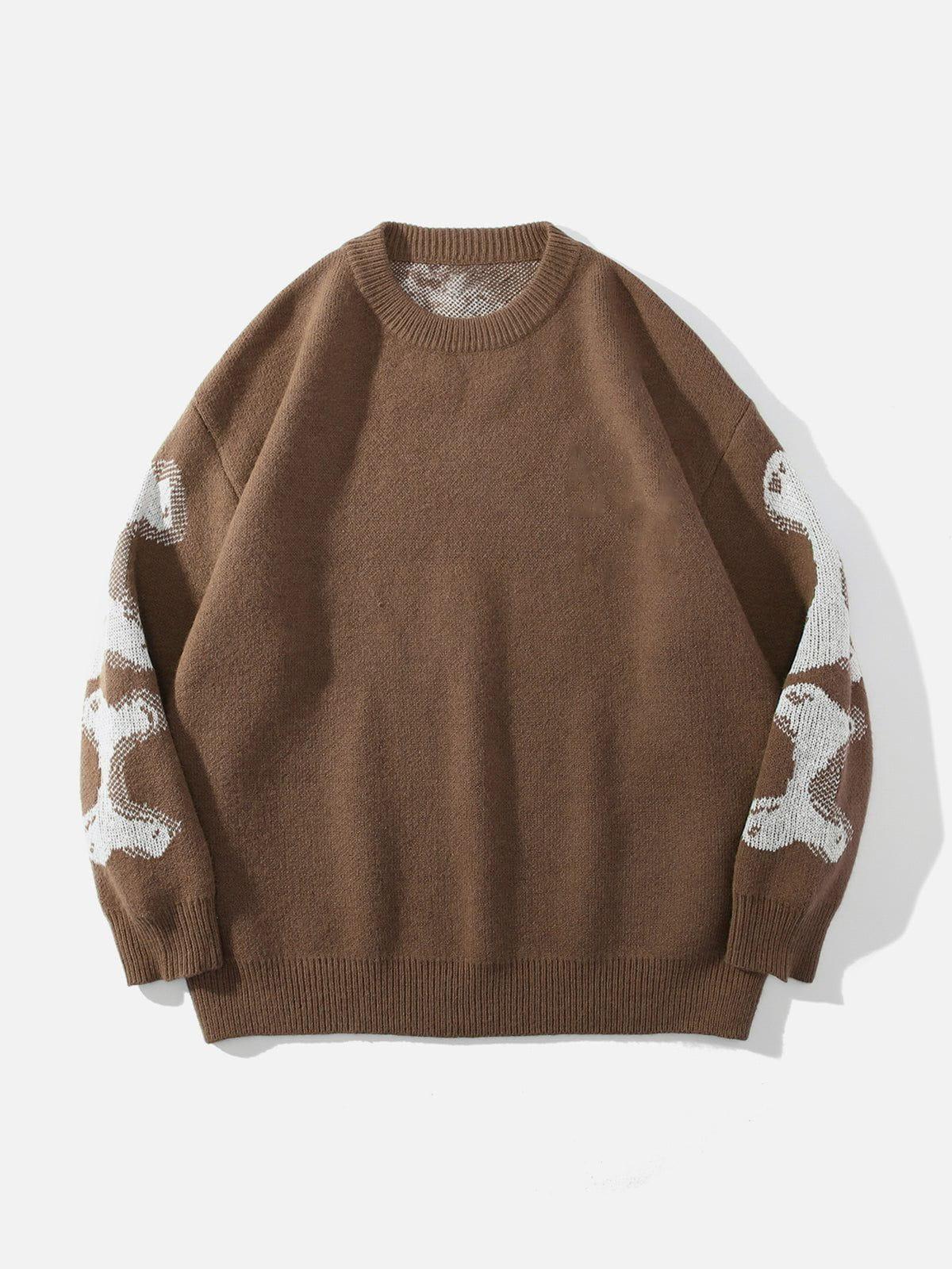 Skeleton Pattern Knit Sweater