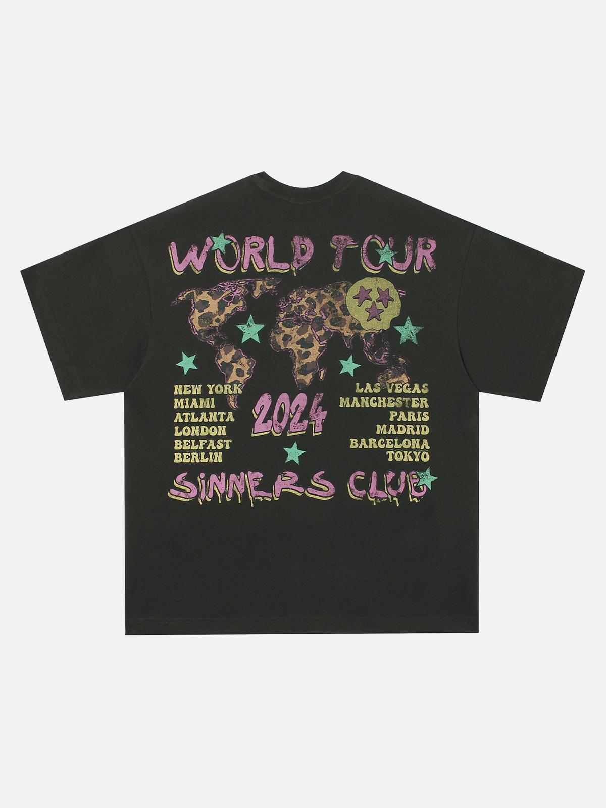 Skull Print Crew Neck T-Shirt