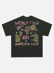 Skull Print Crew Neck T-Shirt