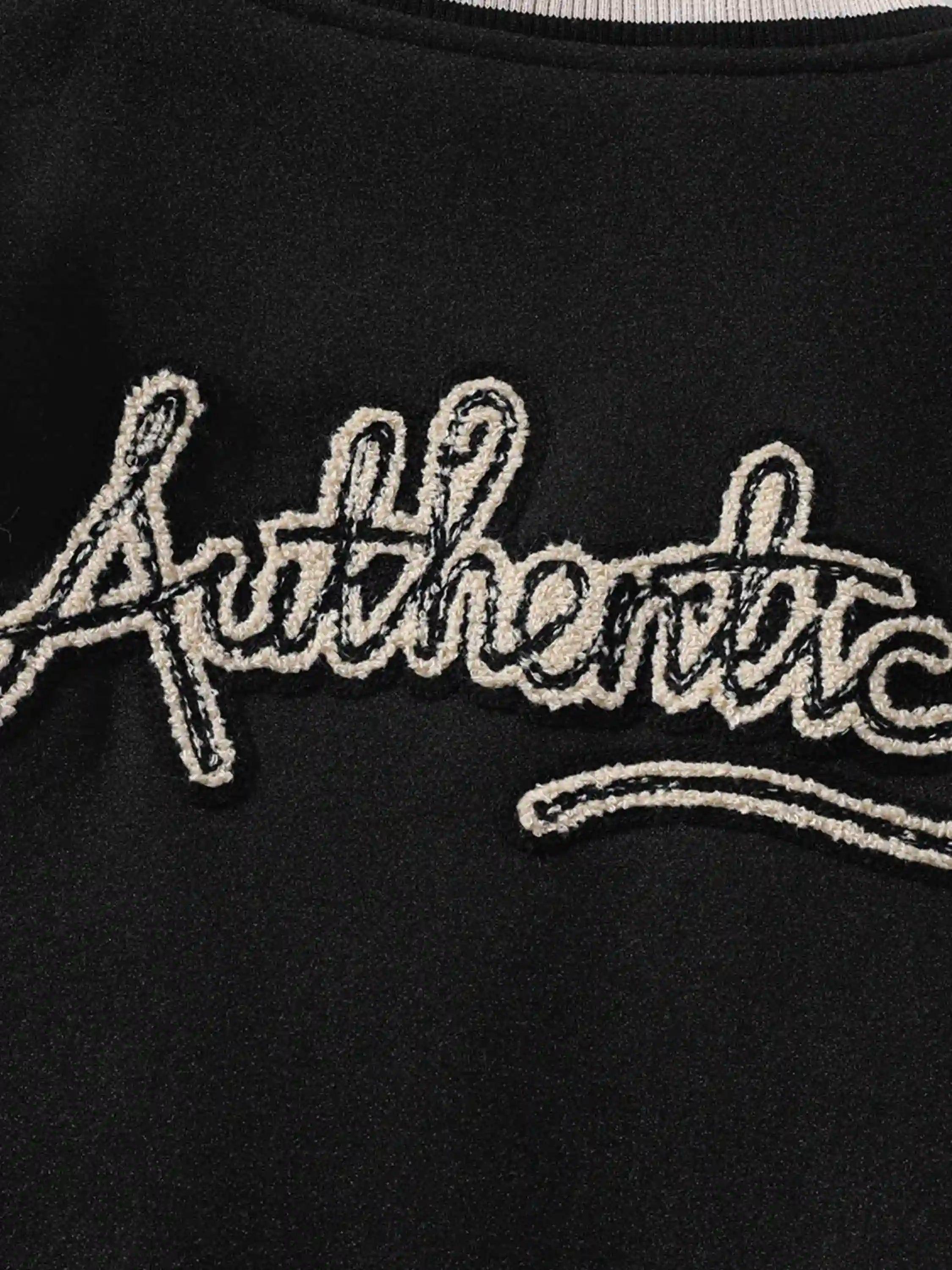 Skull Sickle Embroidered PU Splicing Jacket
