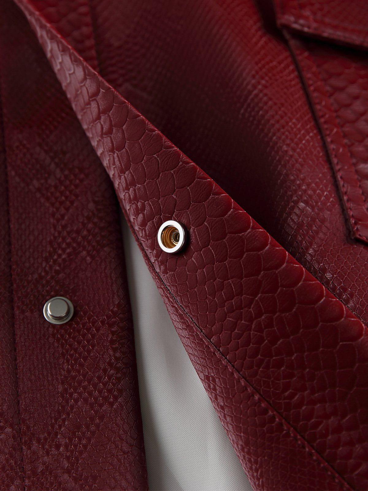 Snake Texture Faux Leather Jacket