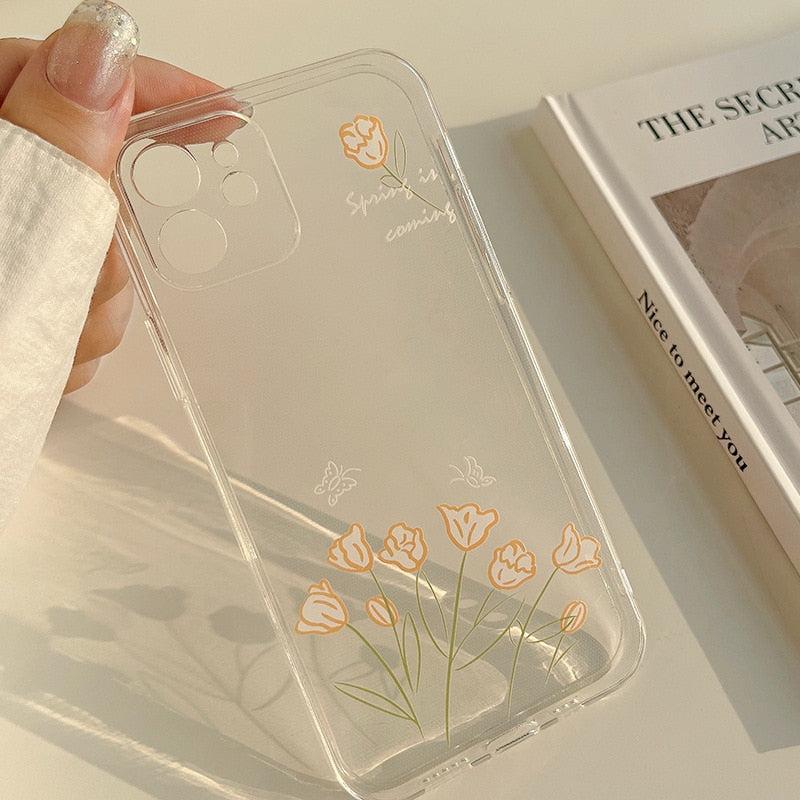 Soft Flower Mobile Phone Case For iPhone