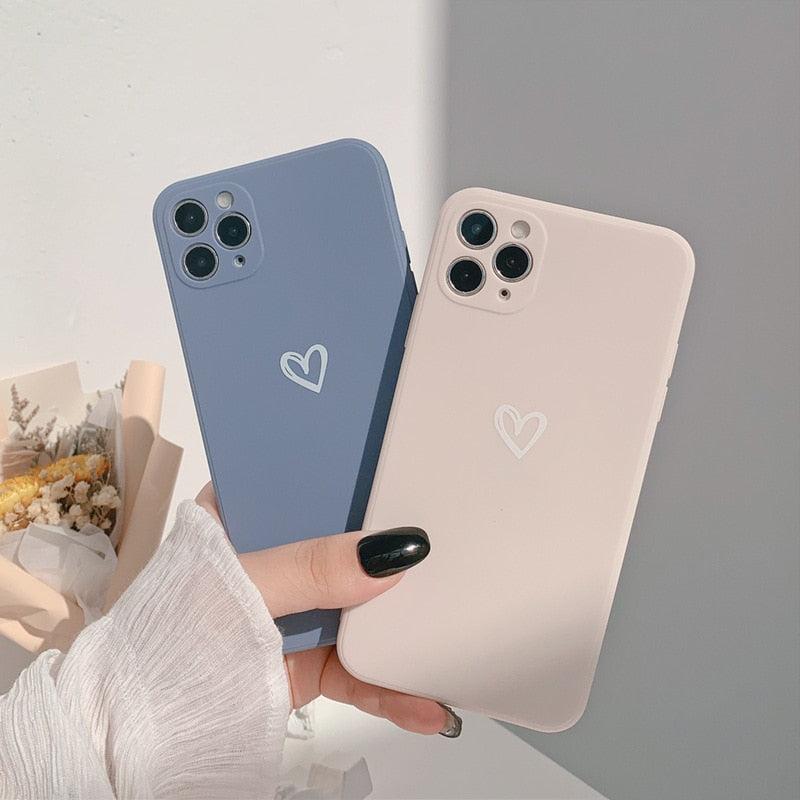 Soft Heart Mobile Phone Case For iPhone