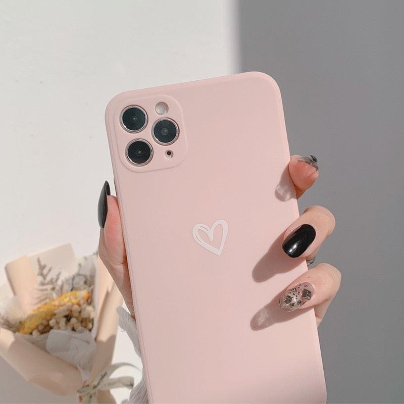 Soft Heart Mobile Phone Case For iPhone
