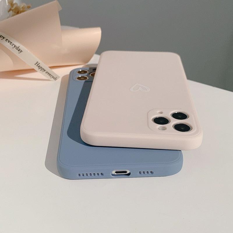 Soft Heart Mobile Phone Case For iPhone