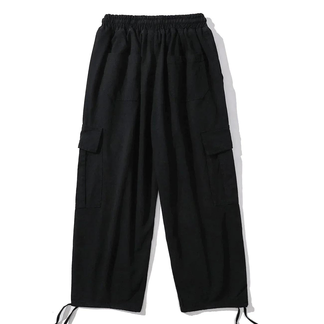 Solid Color Big Pockets To Tie Feet Pants