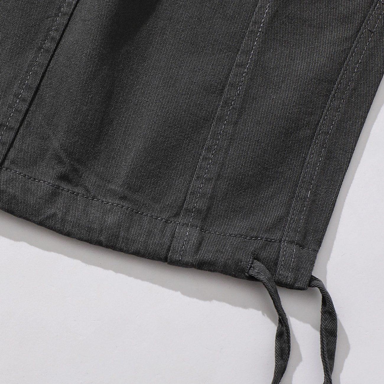 Solid Color Big Pockets To Tie Feet Pants