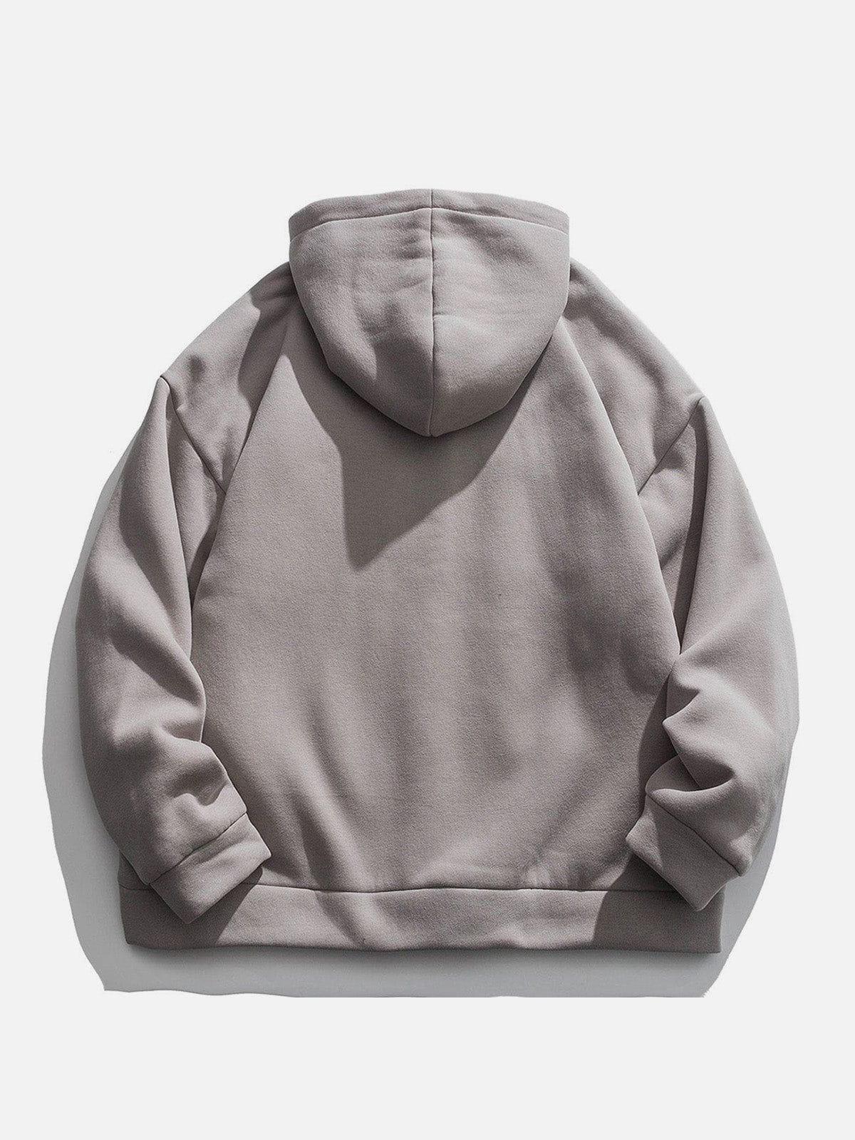 Solid Color Multi-Pocket Hooded Winter Coat
