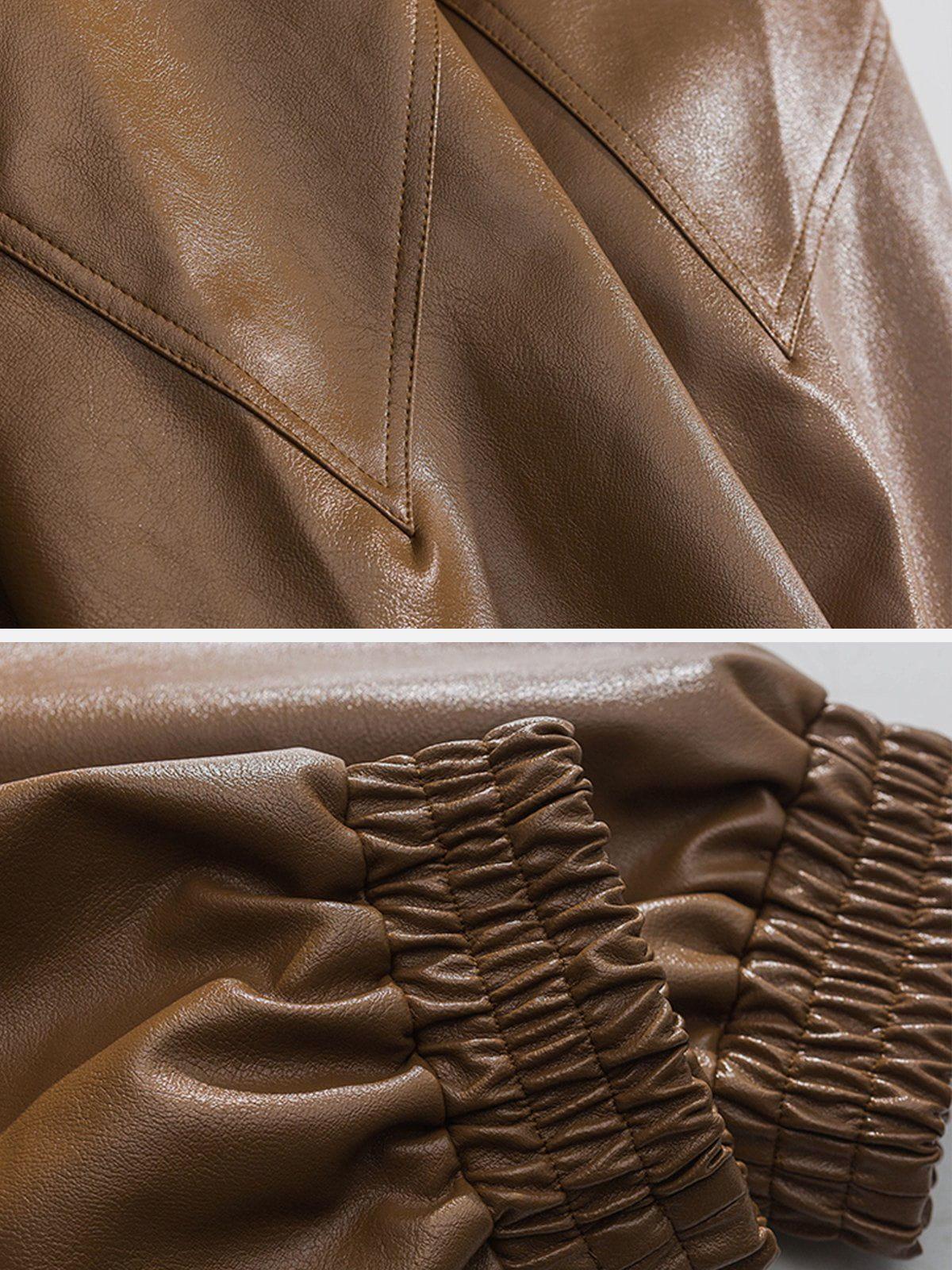 Solid Color PU Jacket