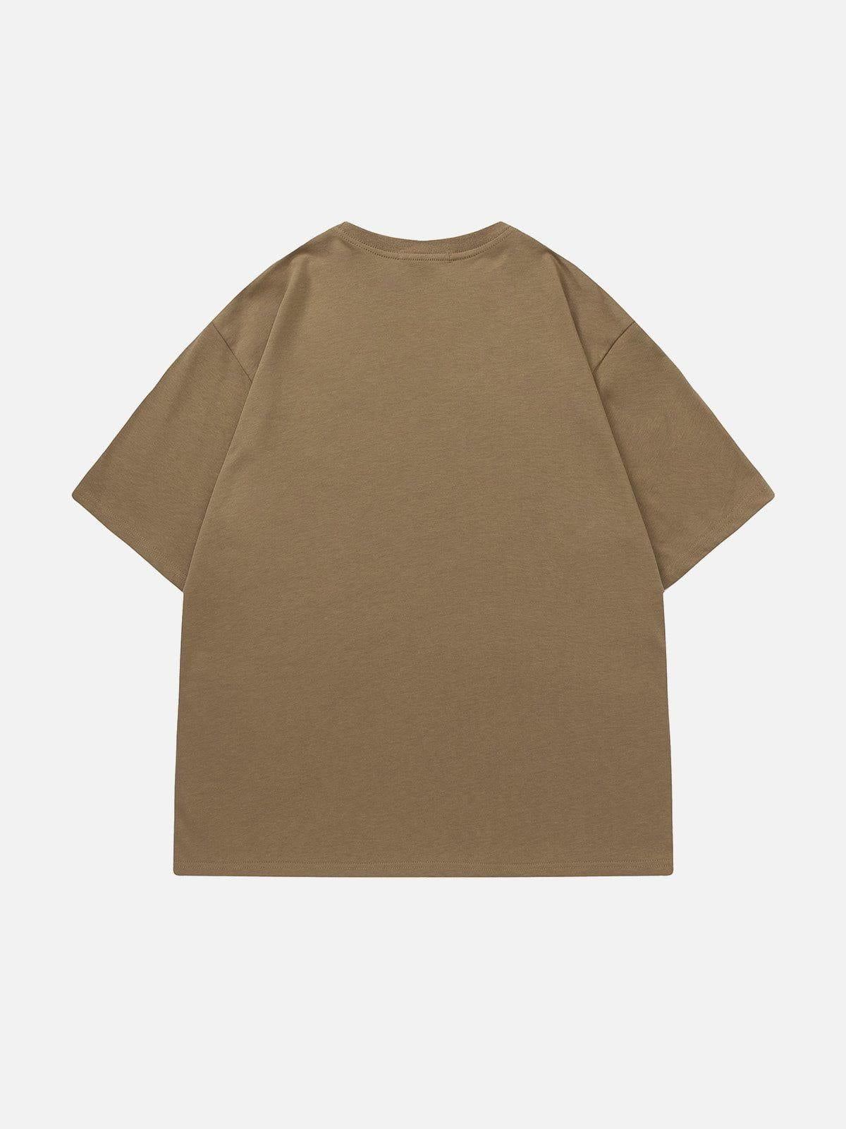 Solid Color Star Print Tee