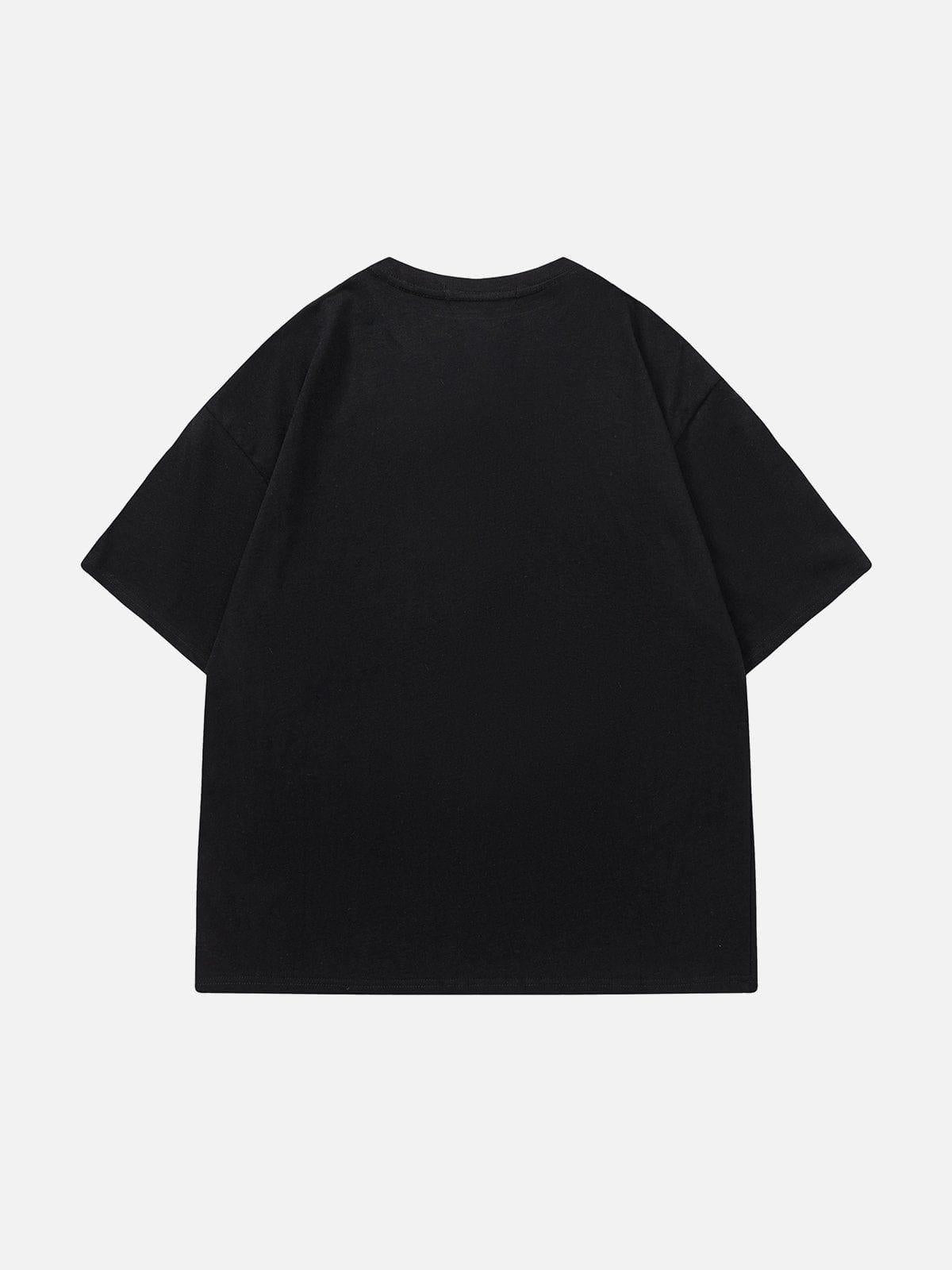 Solid Color Star Print Tee