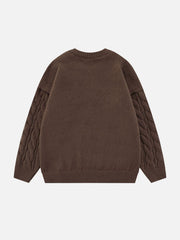 Solid Color Twist Knit Sweater