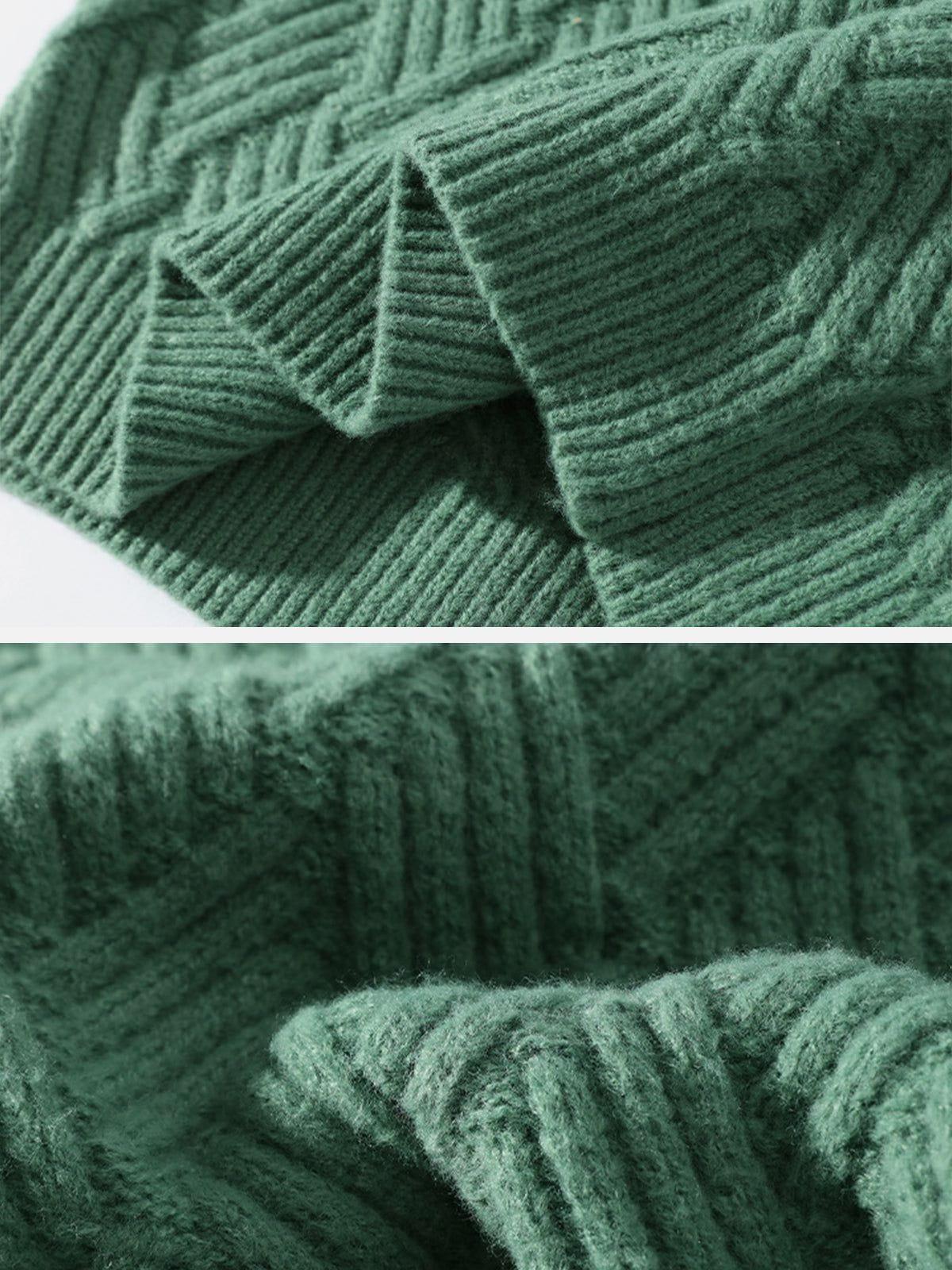 Solid Color Weave Cozy Sweater