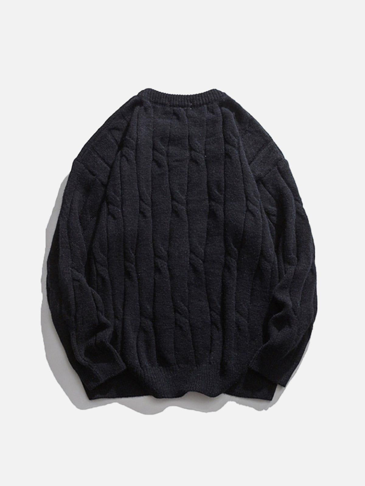 Solid Color Woven Sweater