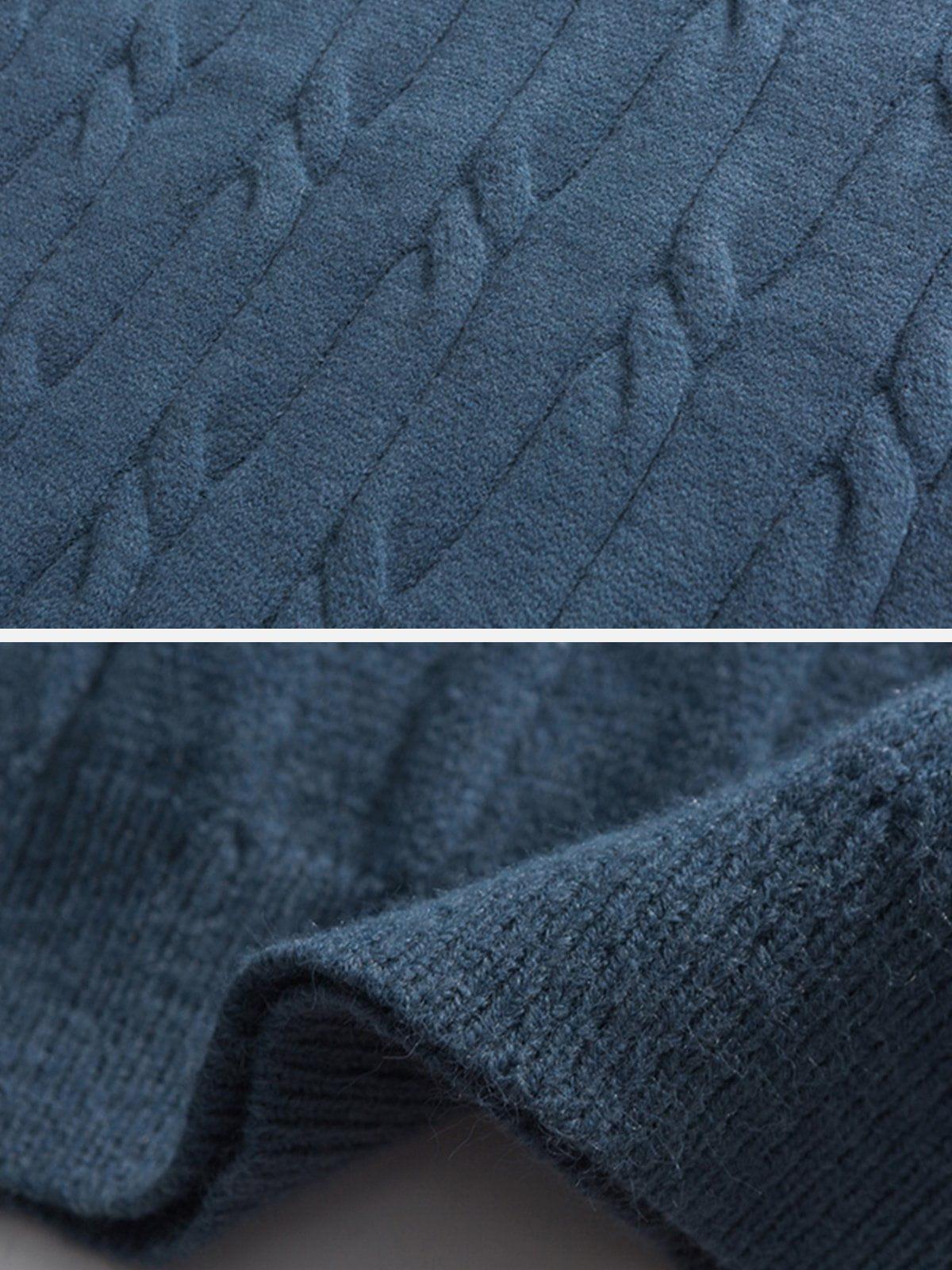 Solid Color Woven Sweater