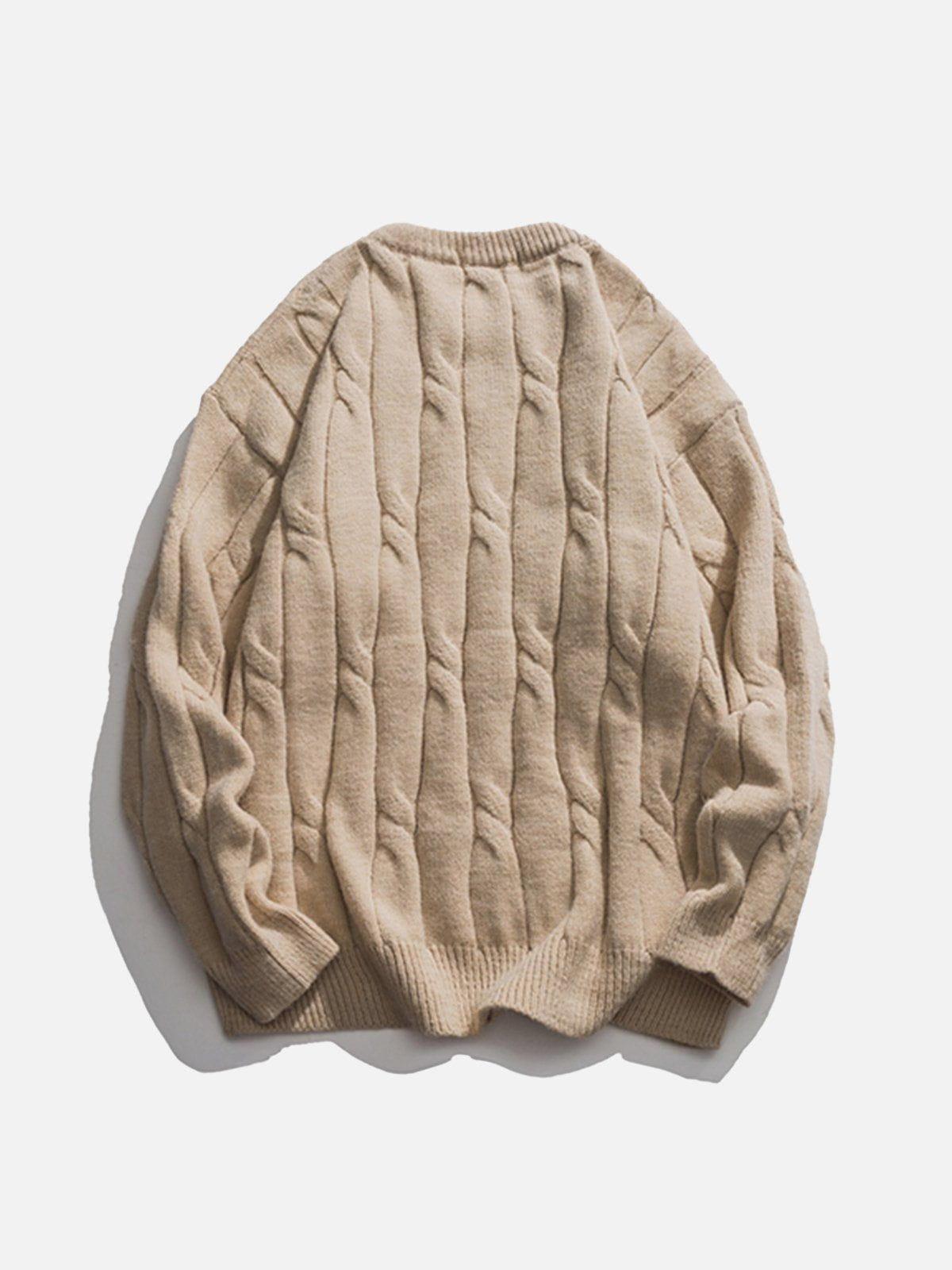 Solid Color Woven Sweater