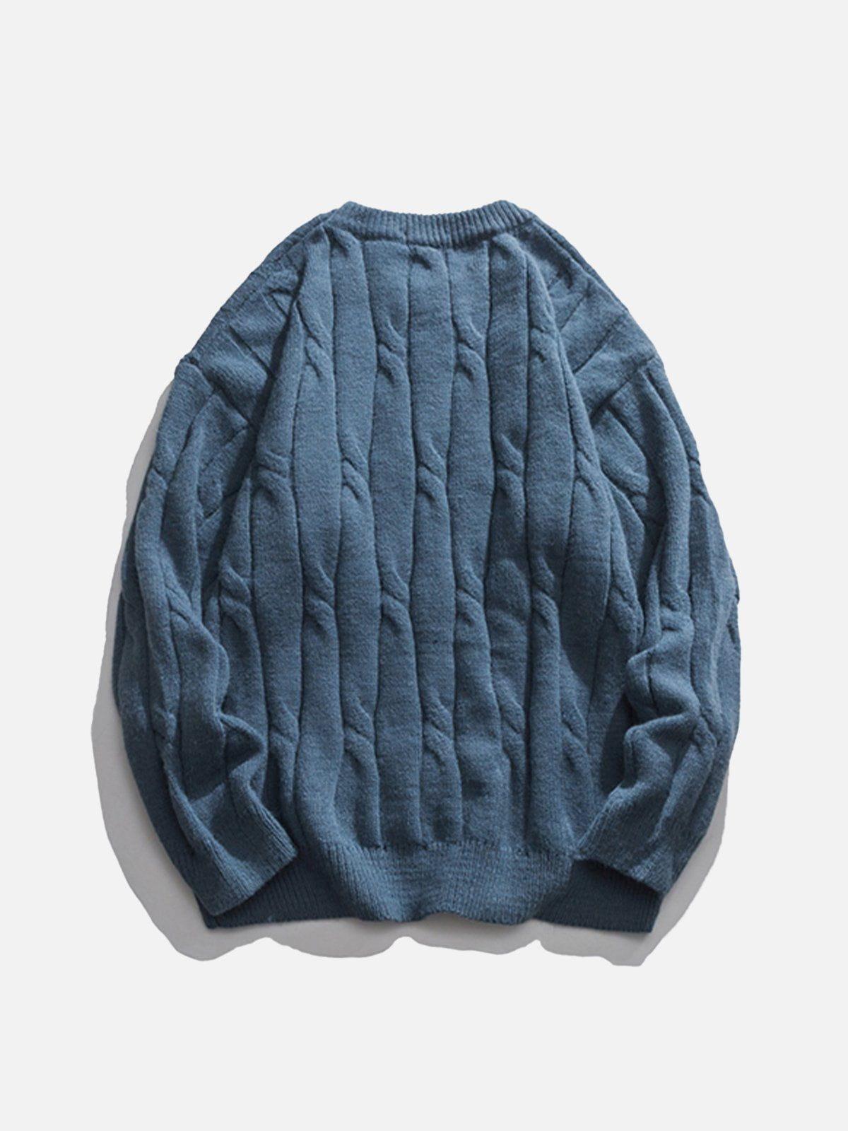 Solid Color Woven Sweater