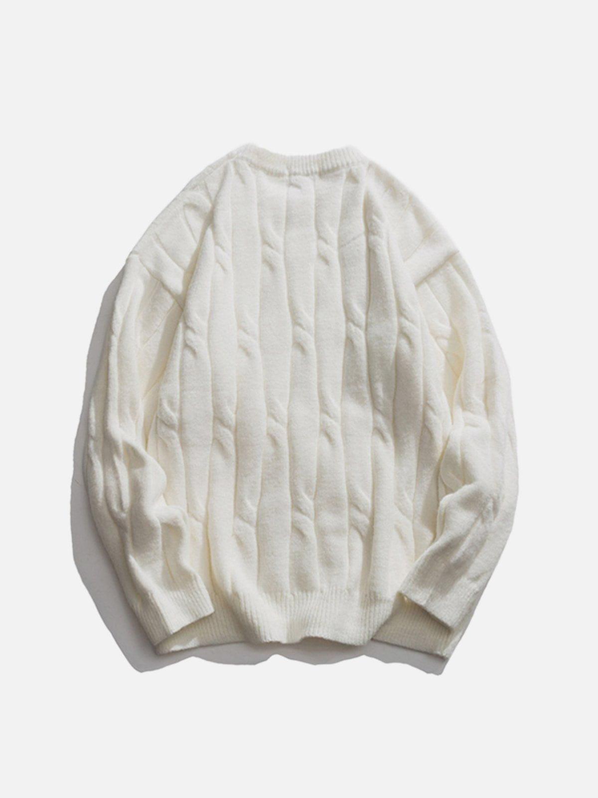 Solid Color Woven Sweater