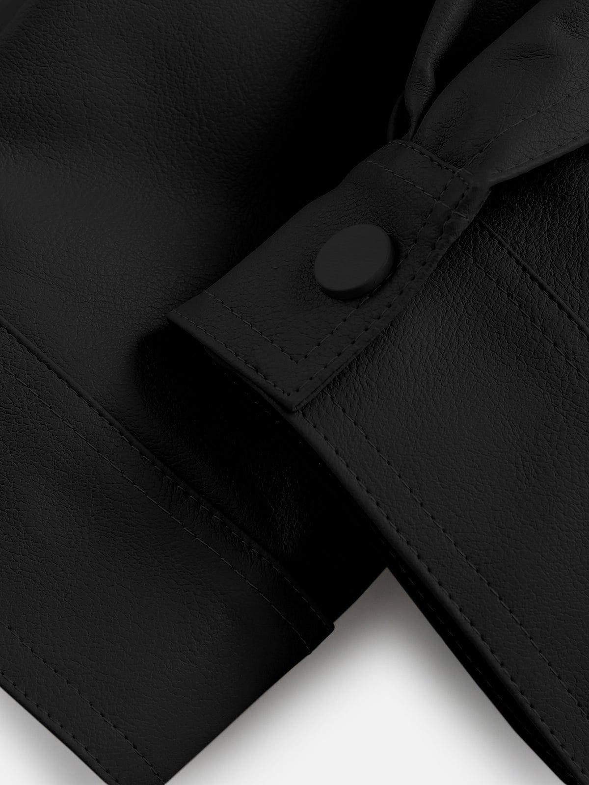 Solid Essential Faux Leather Jacket