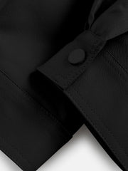 Solid Essential Faux Leather Jacket