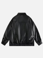 Solid Essential Faux Leather Jacket