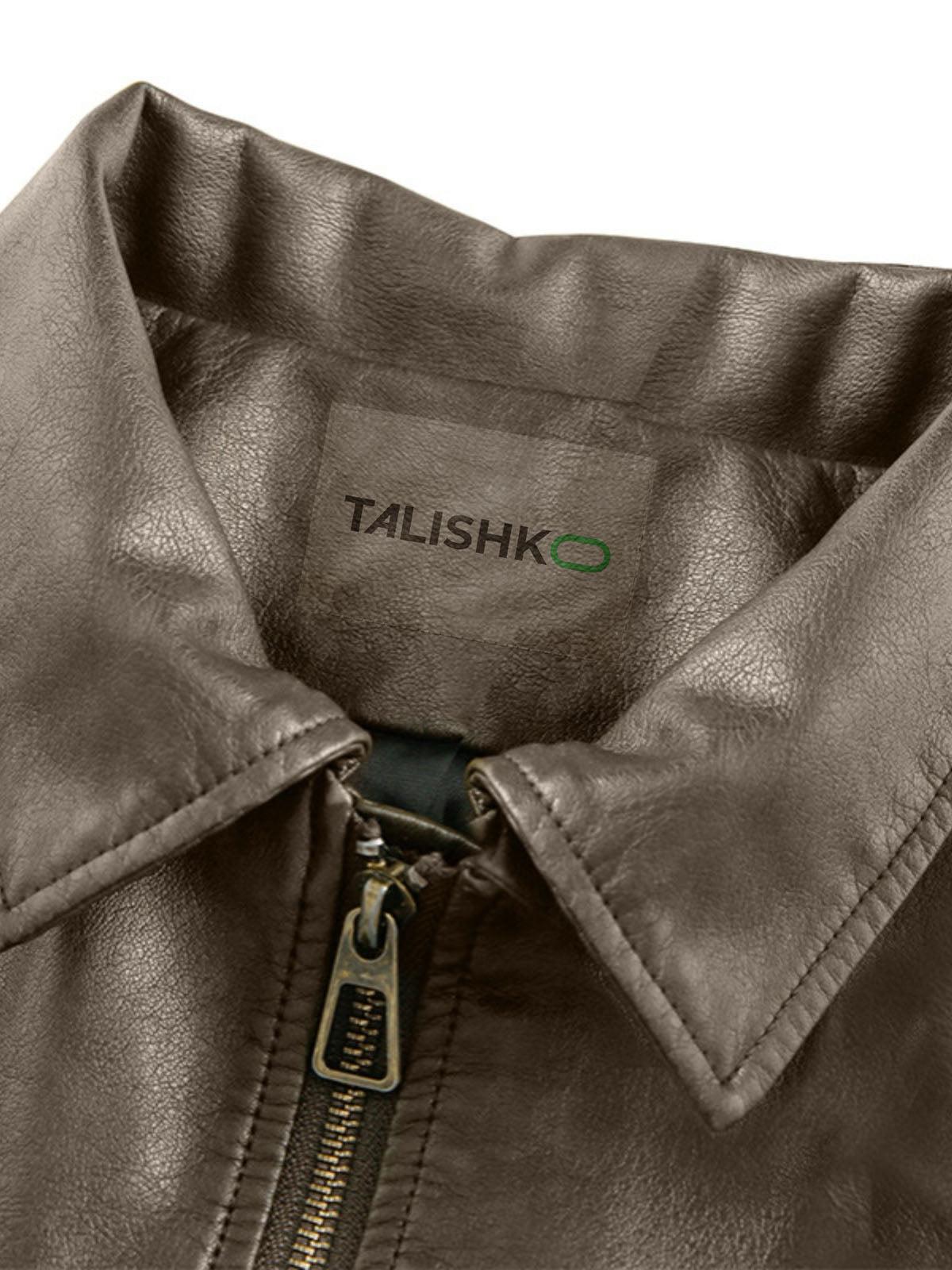 Solid Faux Leather Jacket