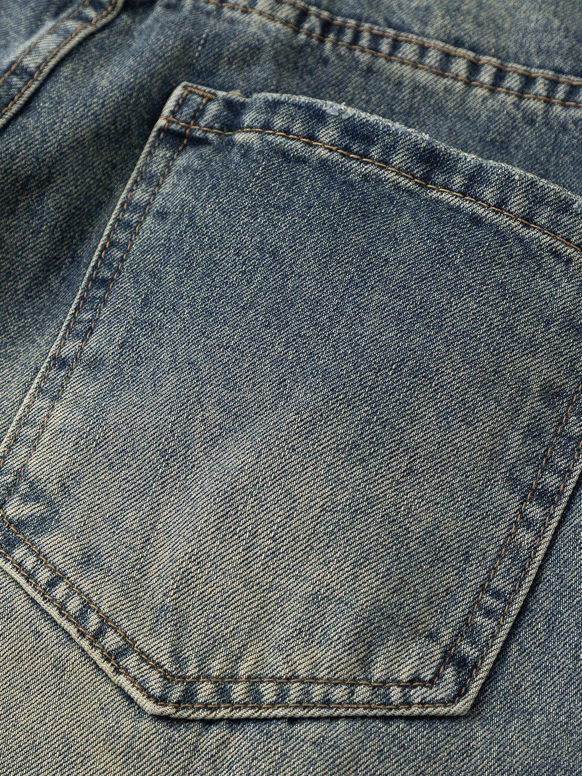 Solid Vintage Loose Jeans