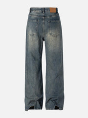 Solid Vintage Loose Jeans