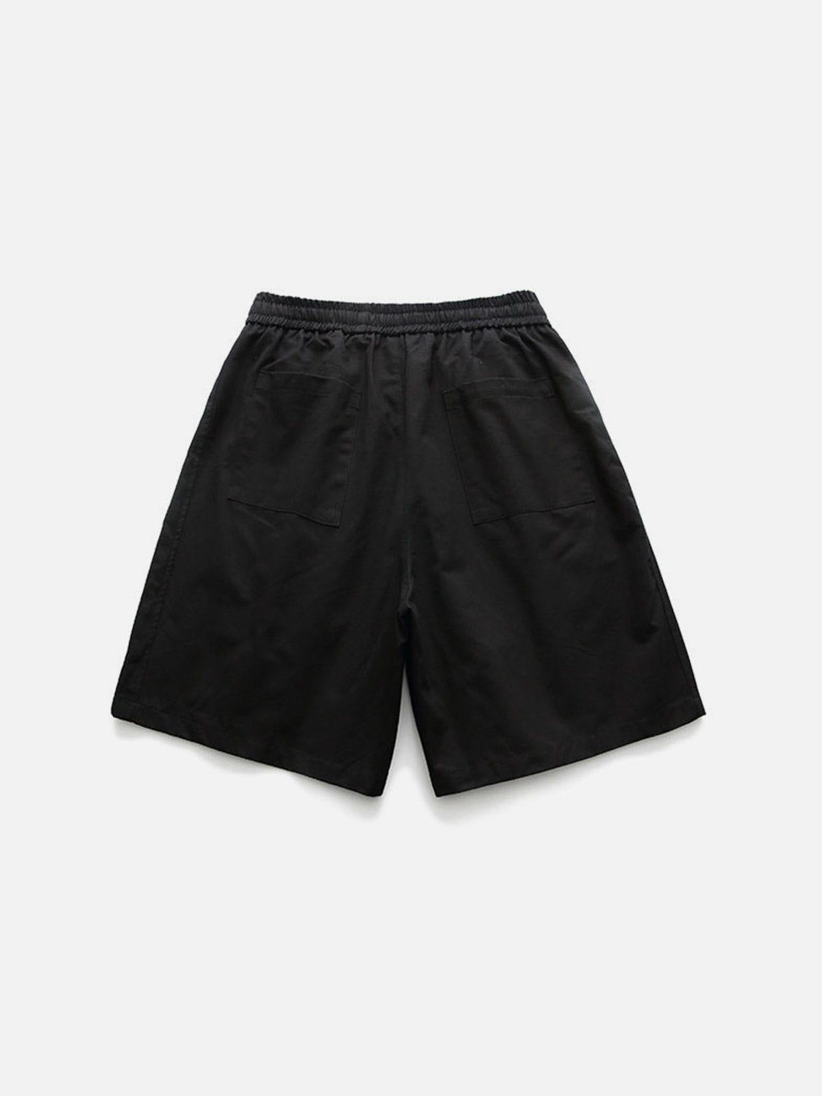 Solid Zip Up Pocket Shorts