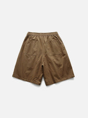 Solid Zip Up Pocket Shorts