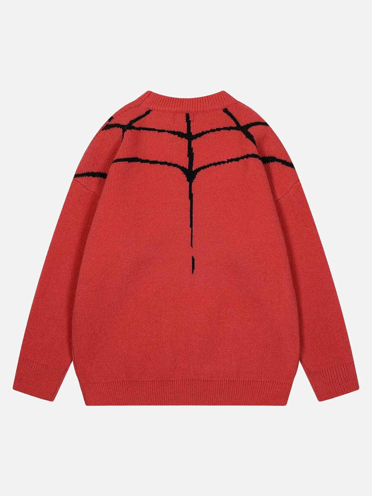 Spider&Heart Knit Crew Neck Sweater