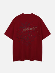 Spider Hotfix Rhinestones Print Tee
