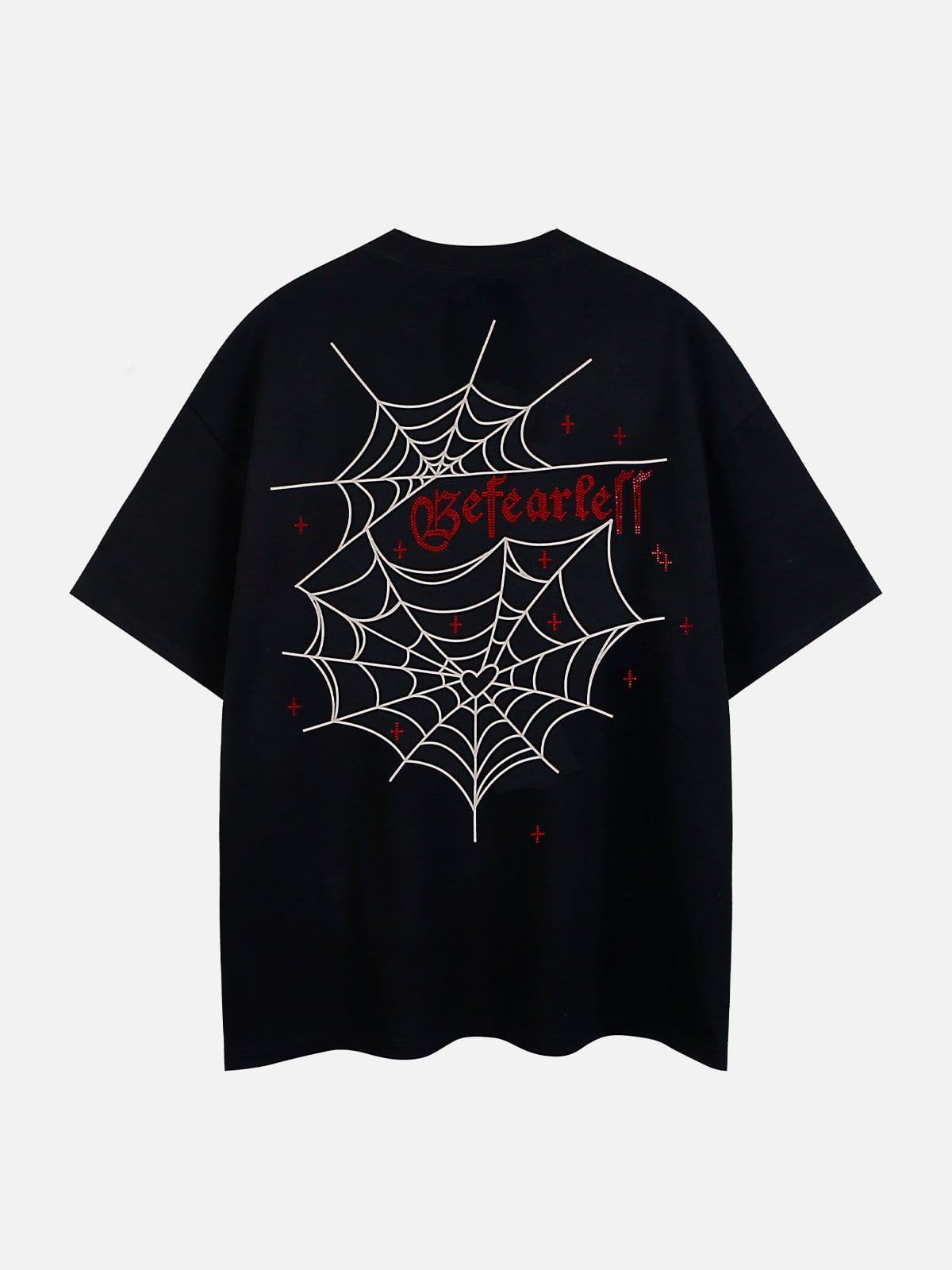 Spider Hotfix Rhinestones Print Tee